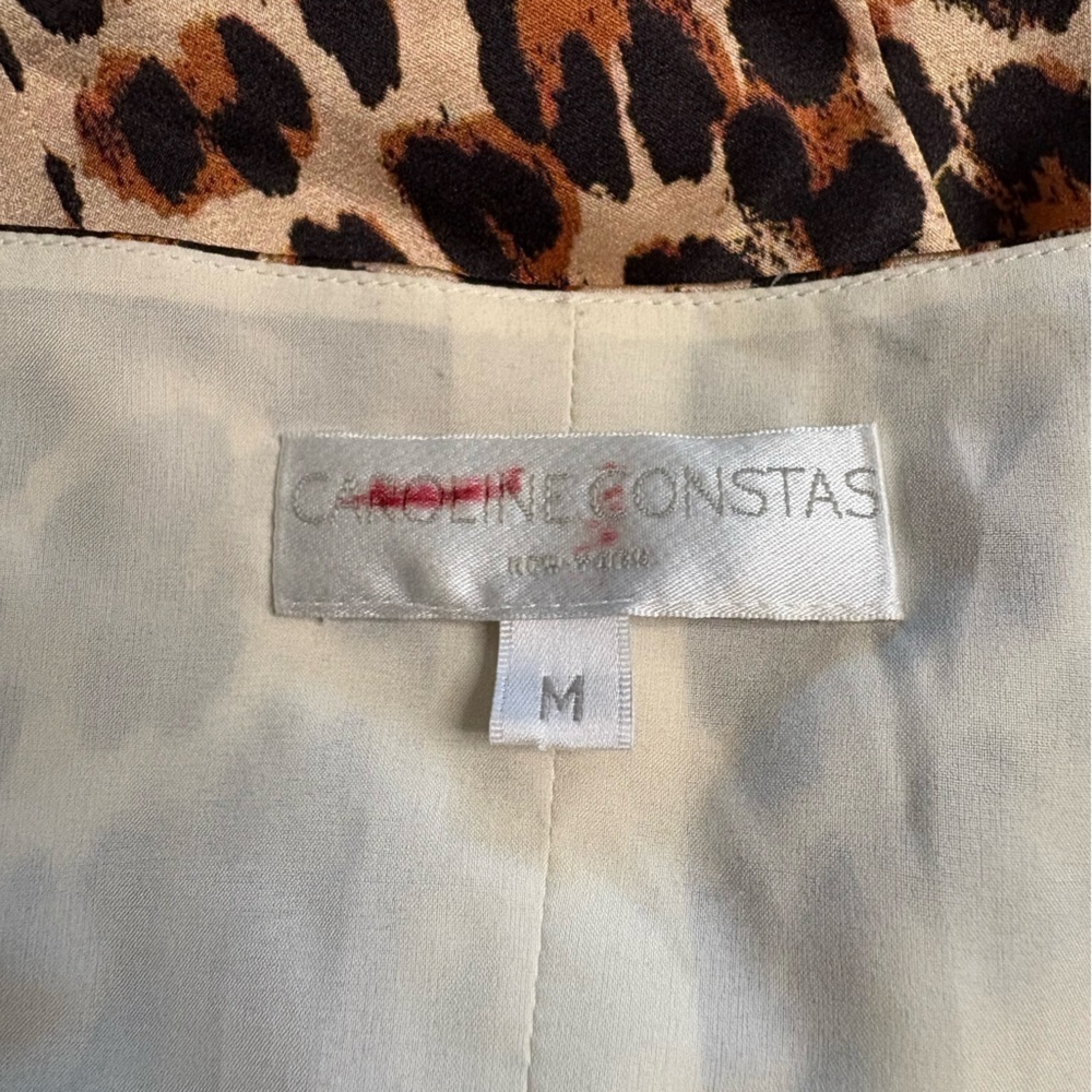 EUC Caroline Constas- Evelyn Leopard Print Long Sleeve Dress. Size M - Picture 12 of 13
